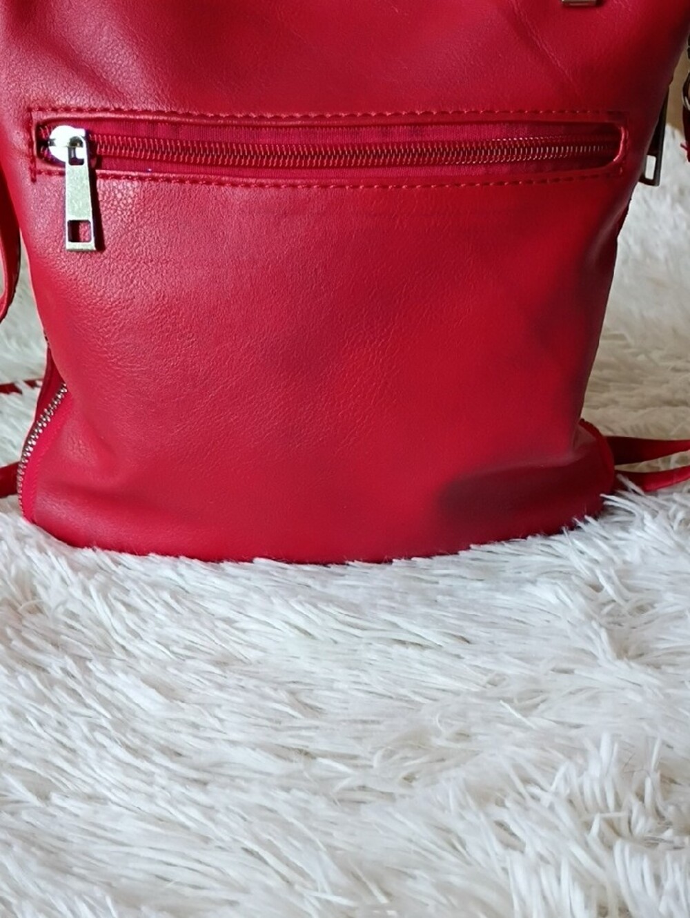 Red Crossbody Bag with Heart Patch - Women Bags - Picture 3 of 7